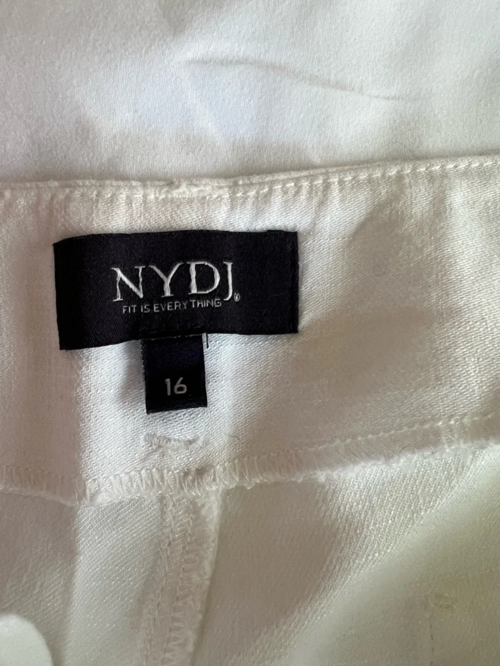 NYDJ White Linen Blend Straight Leg Pants Womens 16 Summer Coastal Resort - Picture 3 of 4